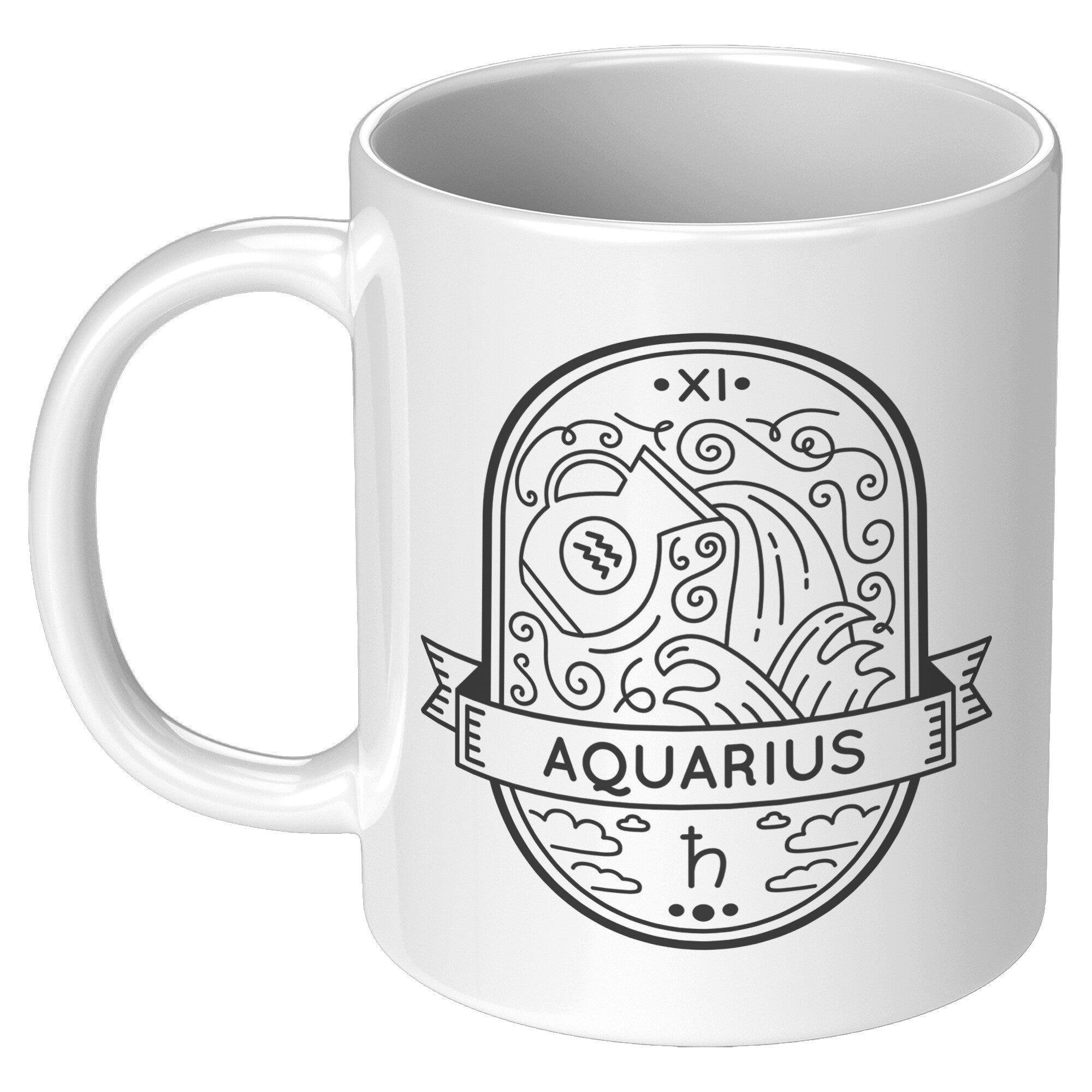 Aquarius 11oz White Mug