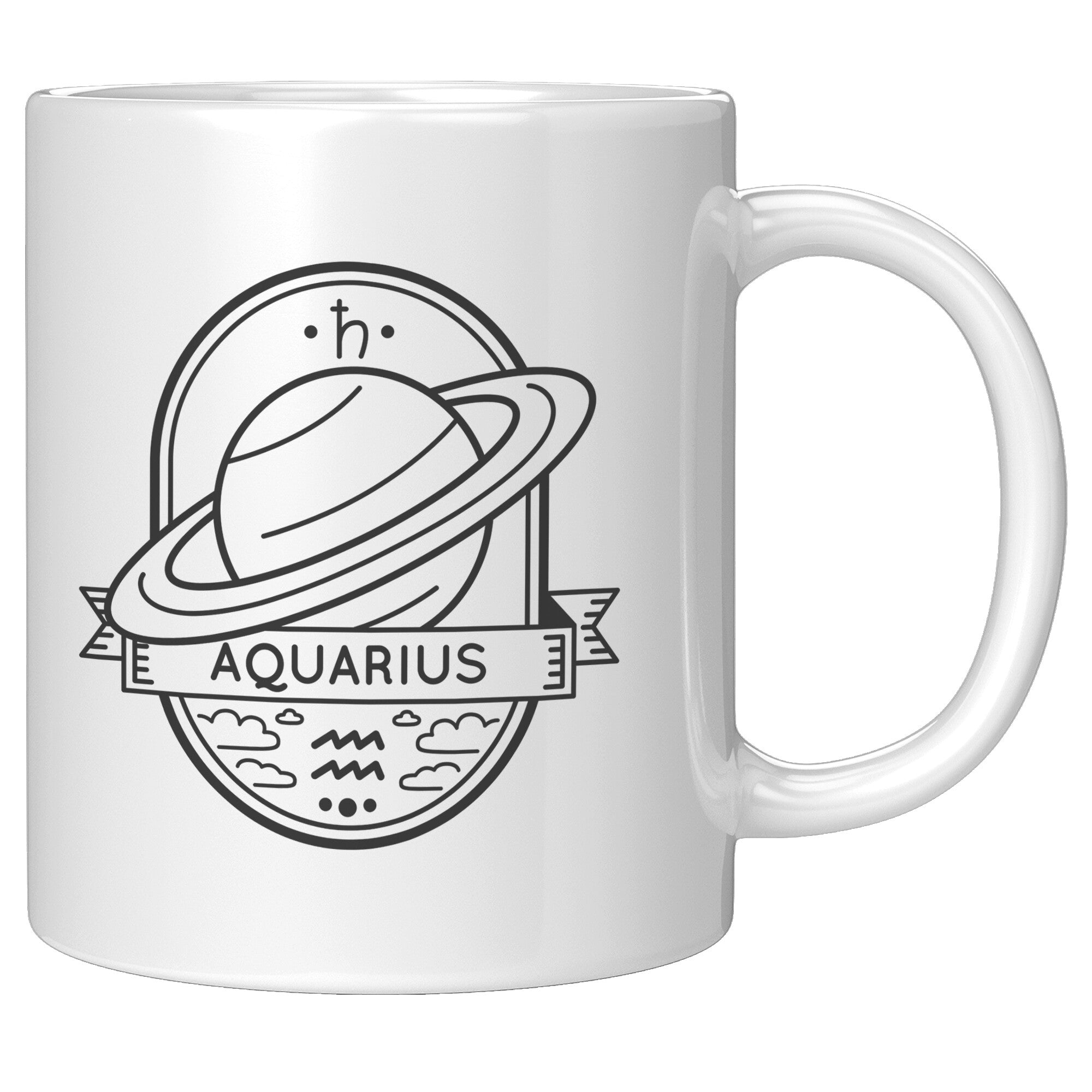 Aquarius 11oz White Mug