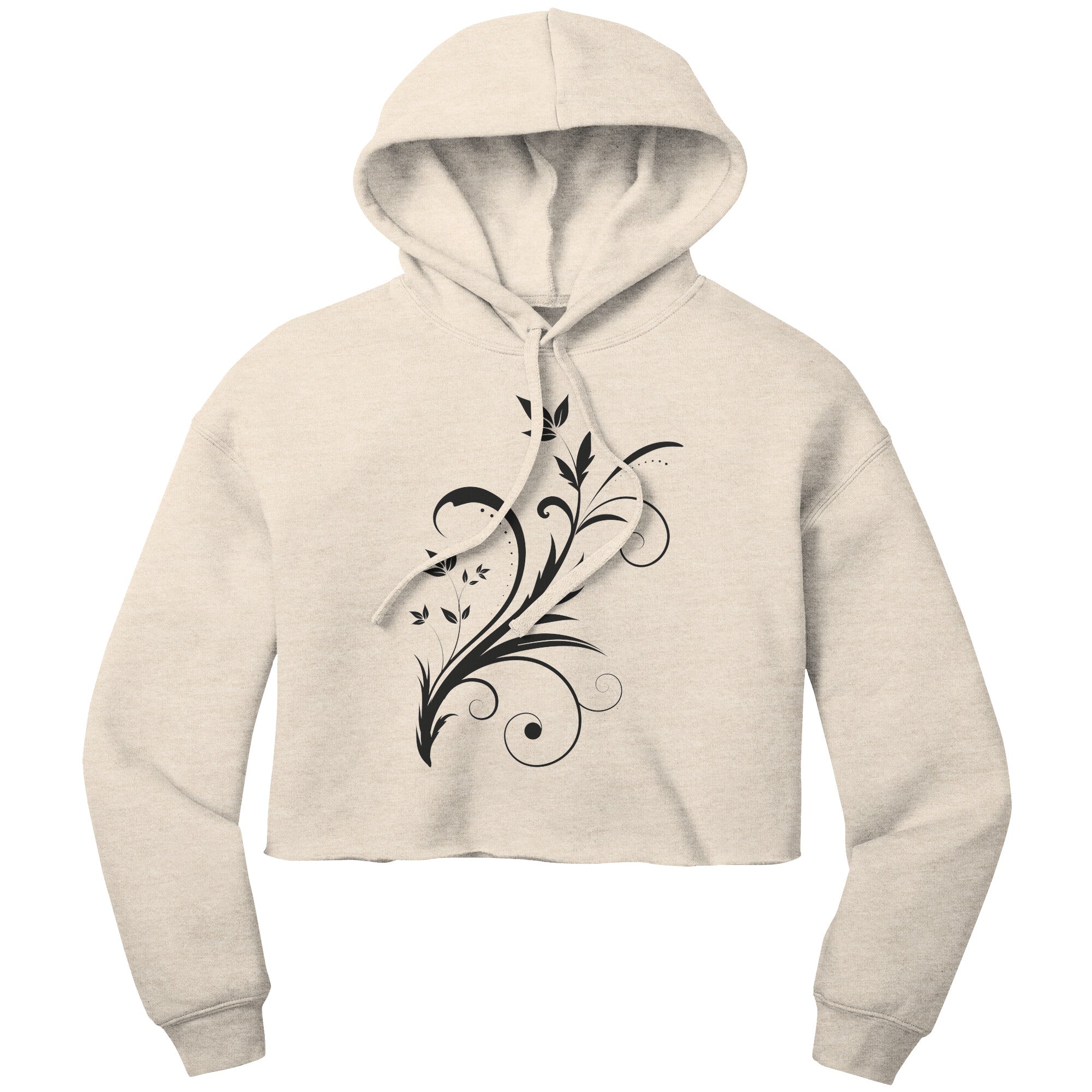 Bella Women's Crop Fleece Printed Hoodie