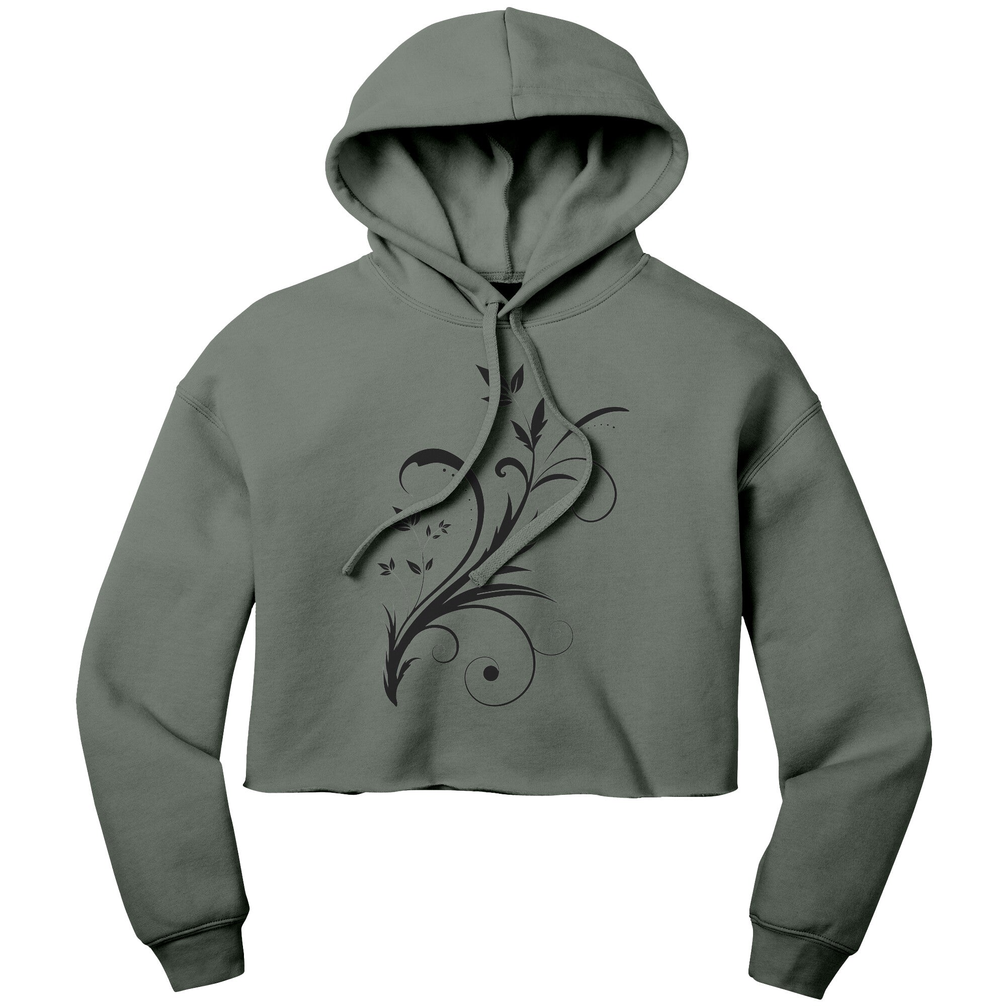 Bella Women's Crop Fleece Printed Hoodie