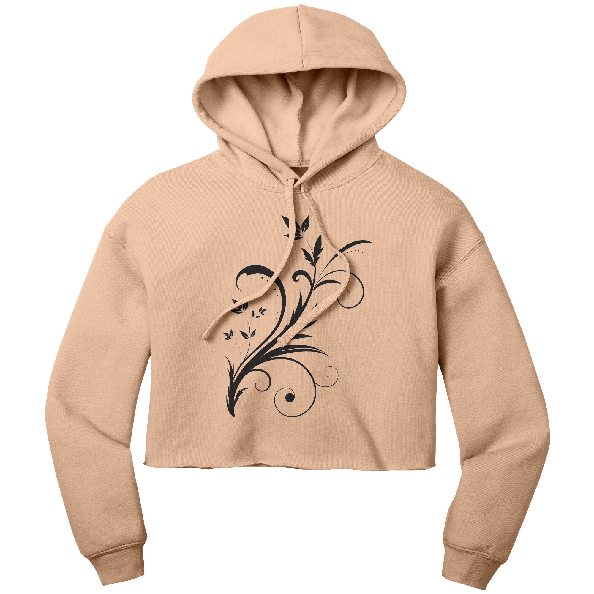 Bella Women's Crop Fleece Printed Hoodie