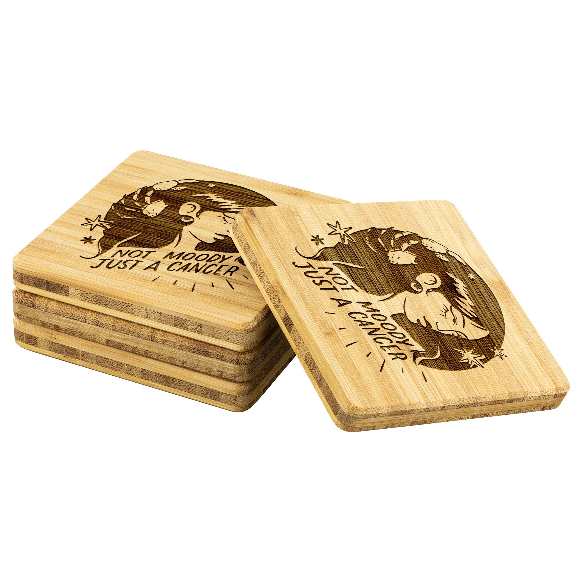 Cancer Bamboo Coaster - 4pc