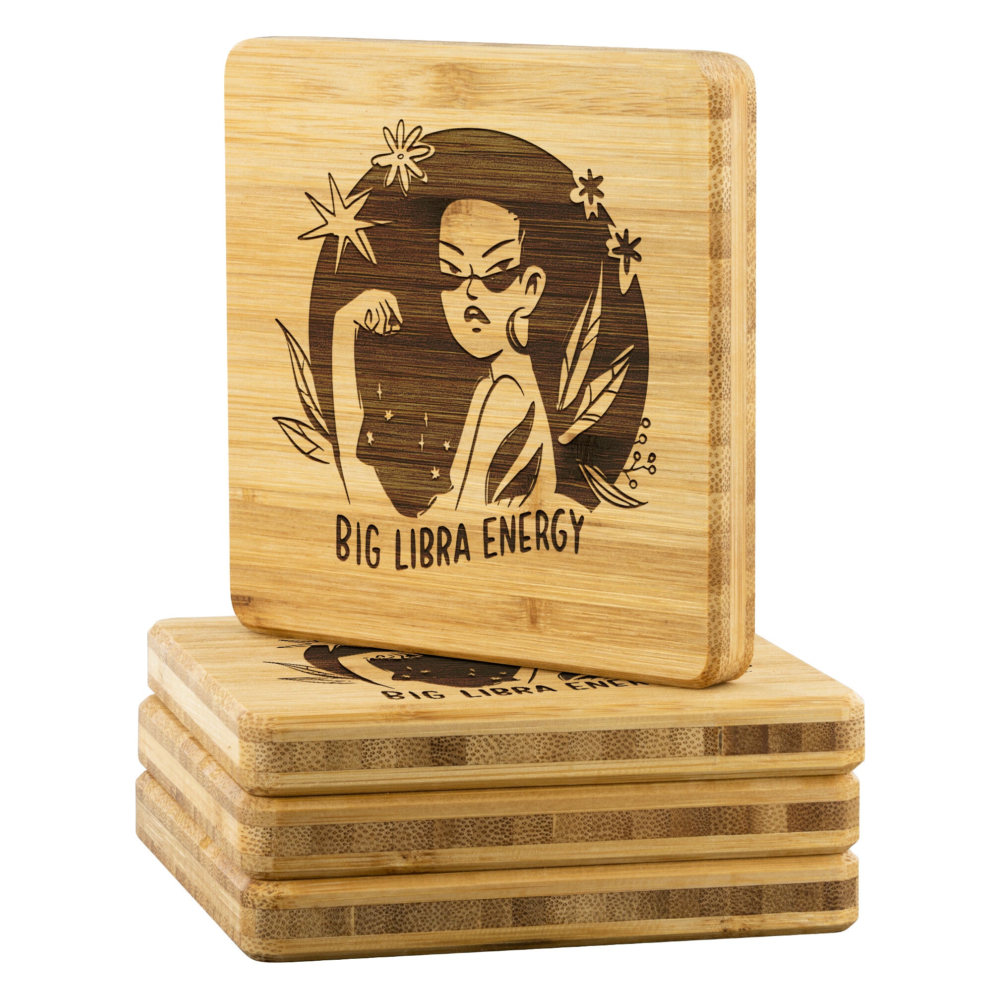 Libra Bamboo Coaster - 4pc