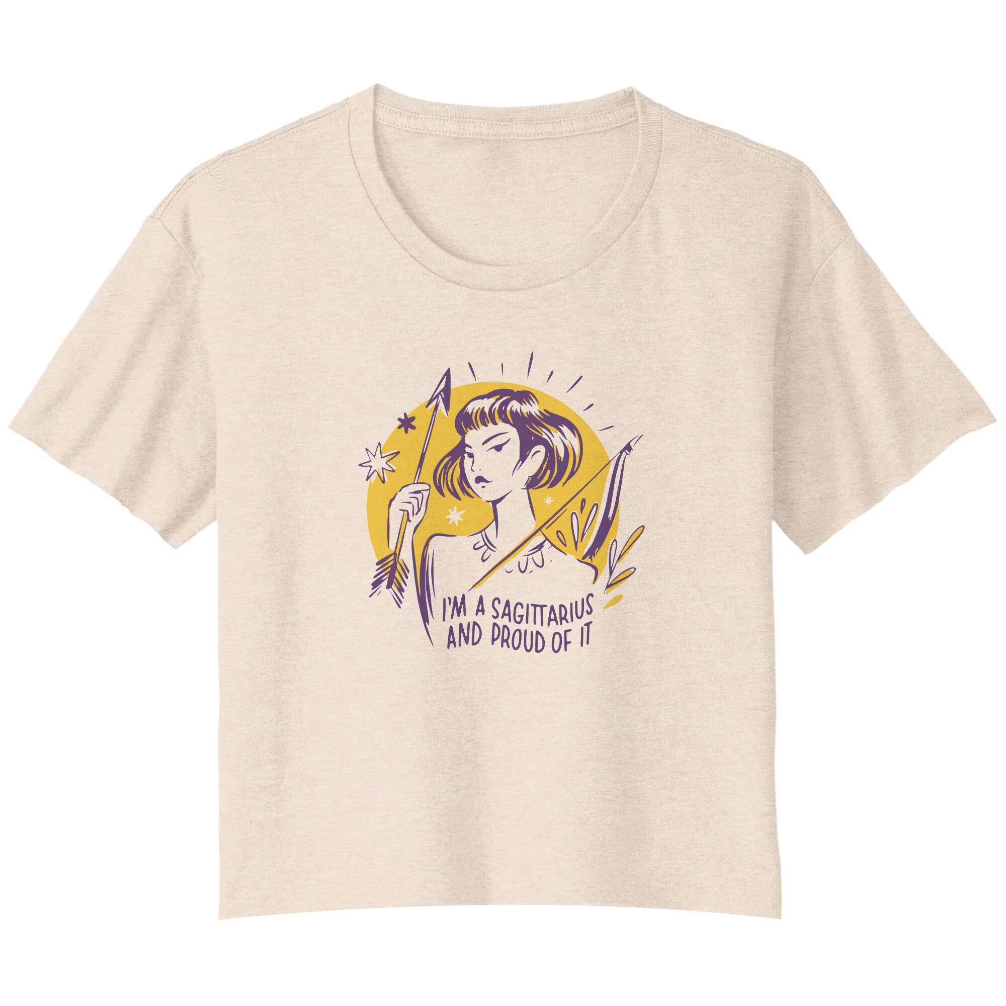 Sagittarius BELLA LADIES FLOWY CROP T-SHIRT