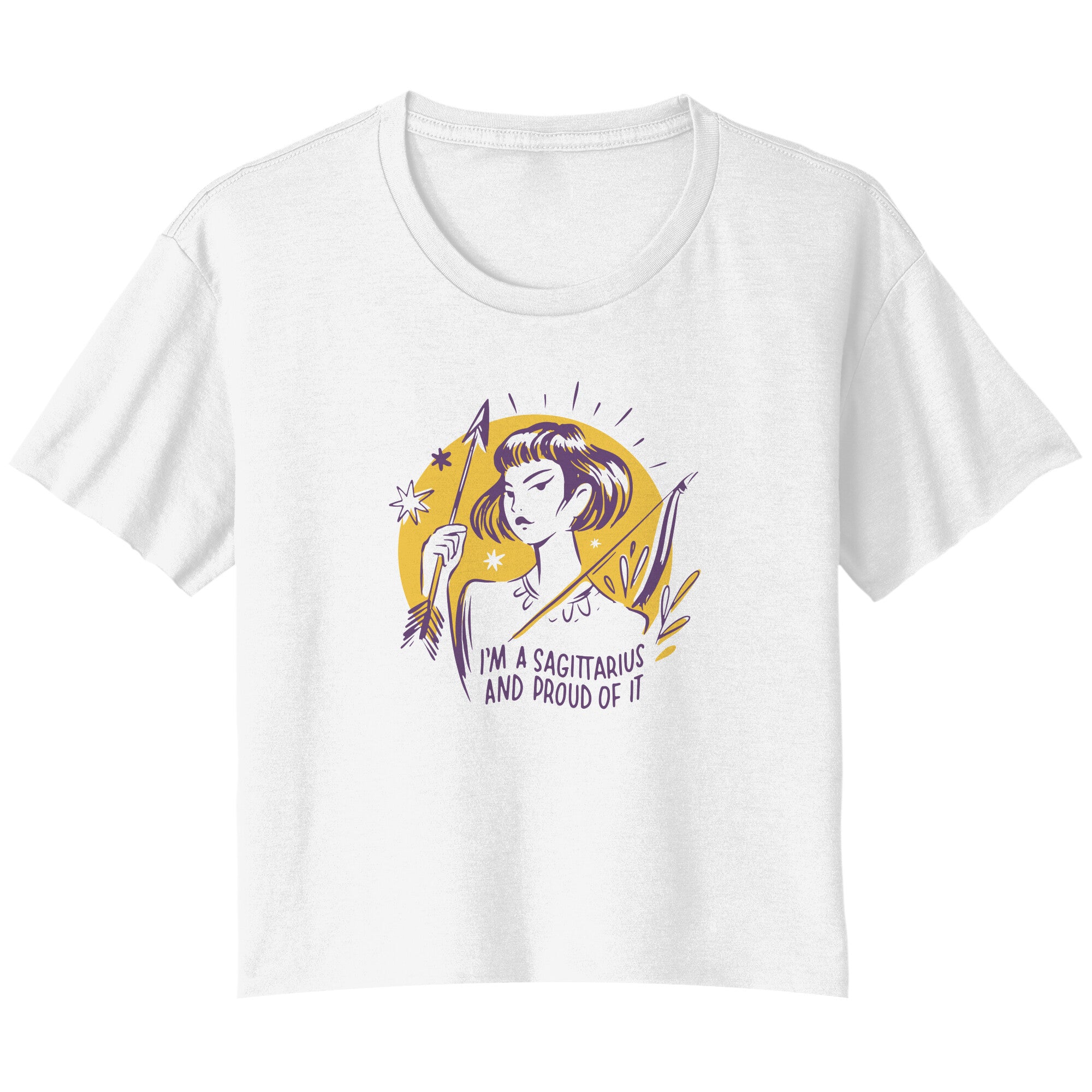 Sagittarius BELLA LADIES FLOWY CROP T-SHIRT
