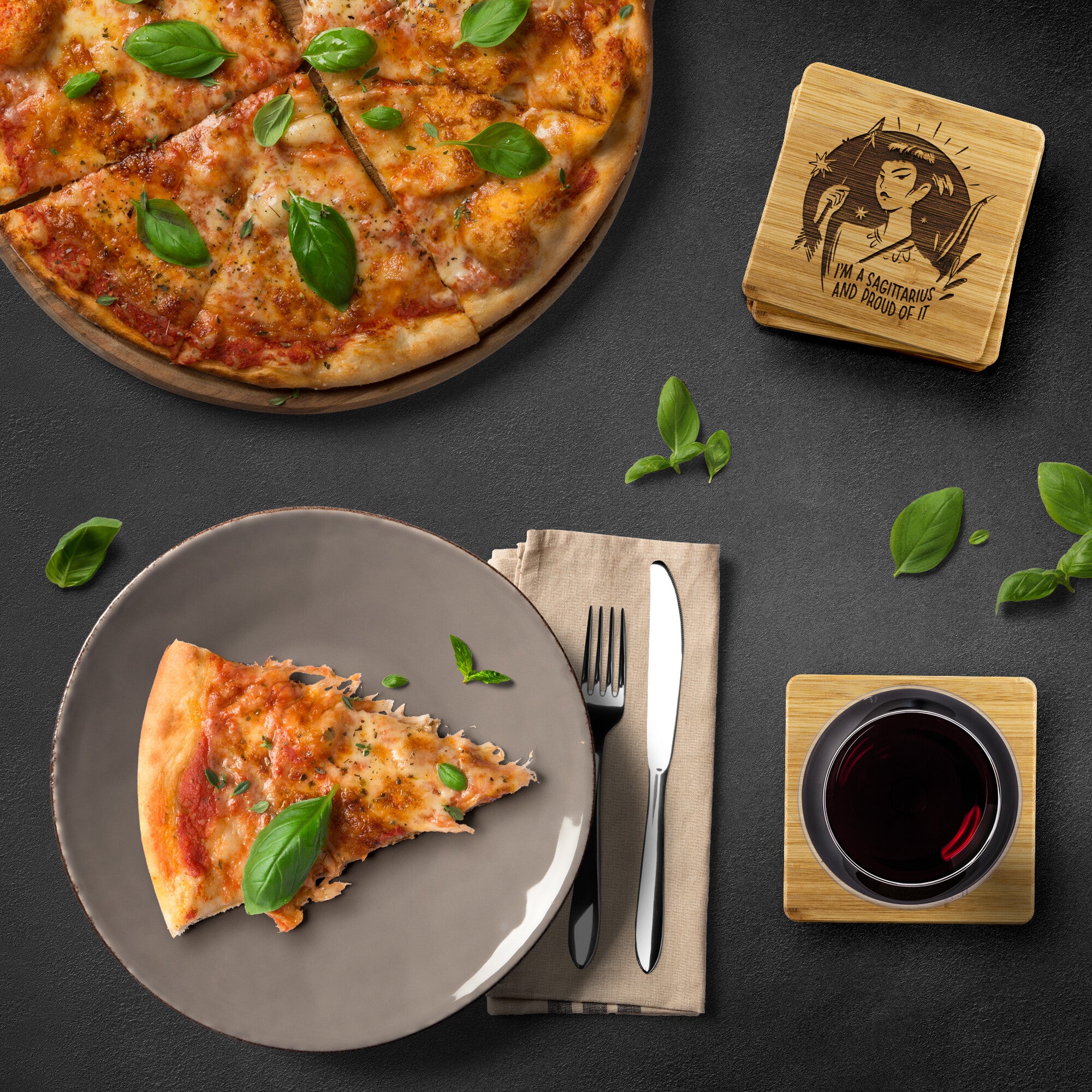 Sagittarius Bamboo Coaster - 4pc