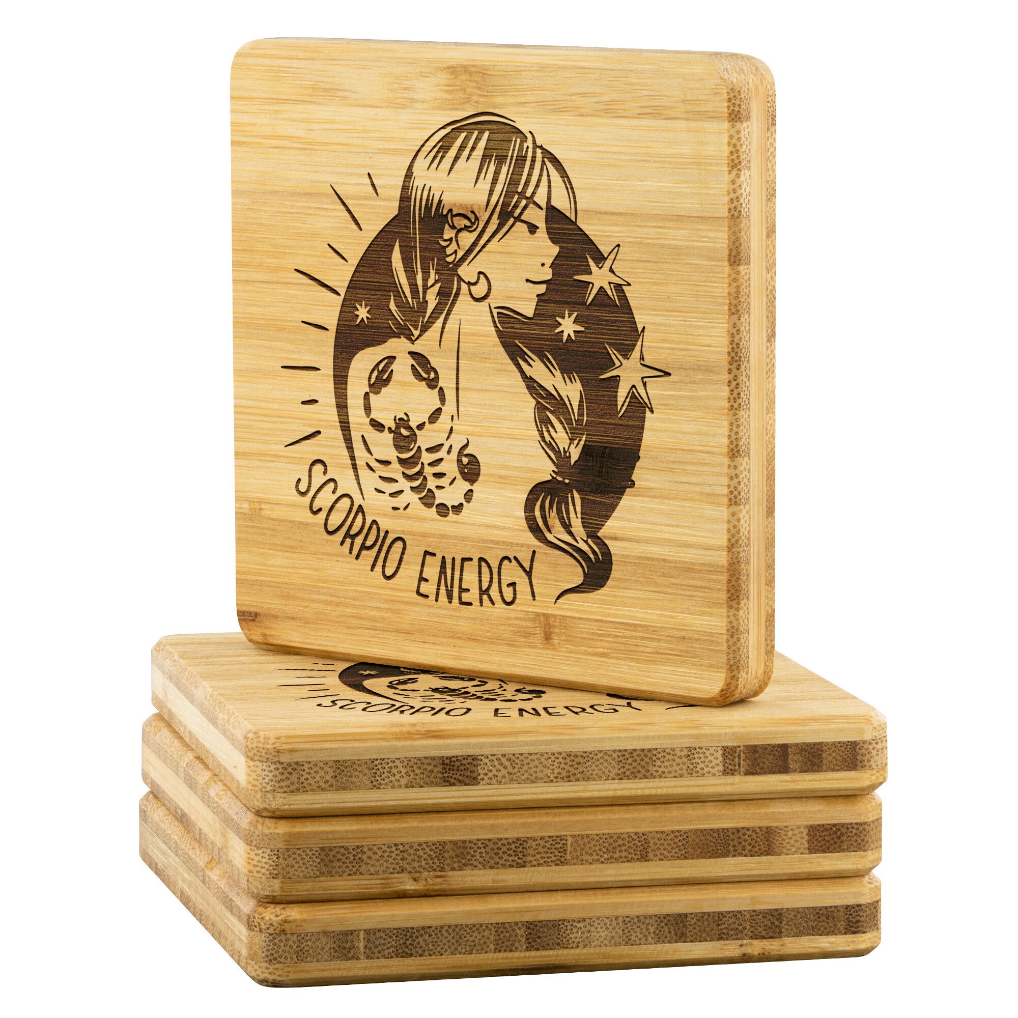 Scorpio Bamboo Coaster - 4pc