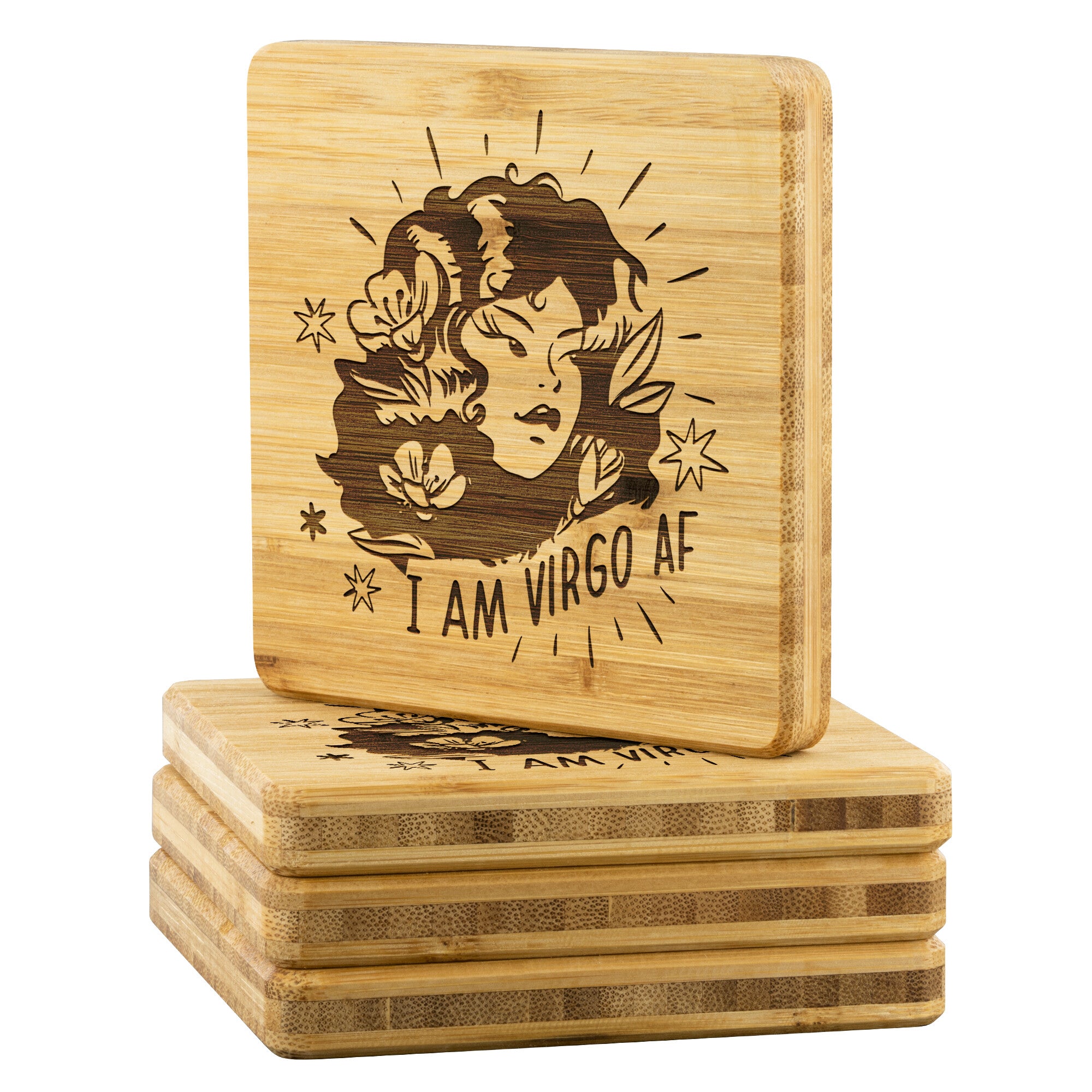 Virgo Bamboo Coaster - 4pc